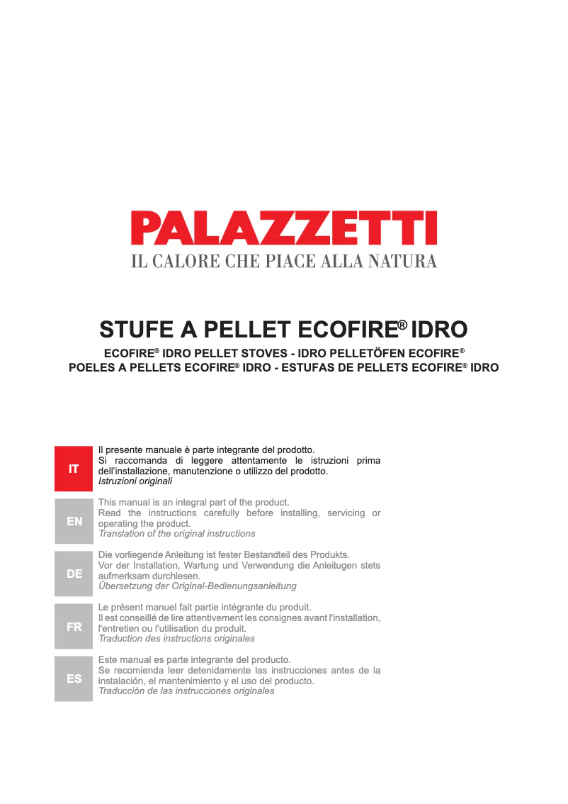 Page n°1 - Manuel utilisateur Palazzetti Ecofire Martina Idro Lux 15 water