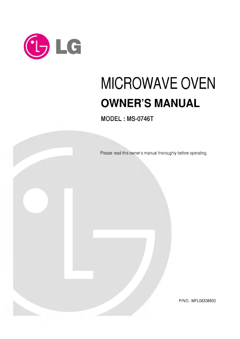 Page n°1 - Manuel utilisateur LG MS-0746T