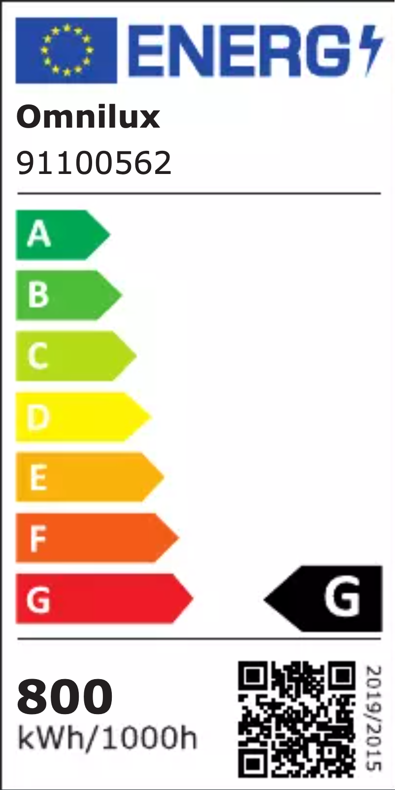 Page 1 de la notice Label énergétique Omnilux DXX 230V/800W