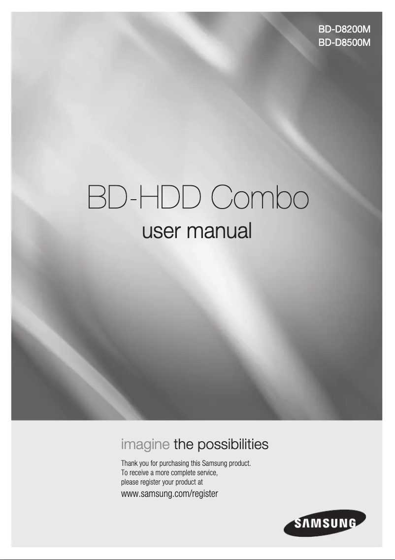 Page 1 of the manual User Manual Samsung BD-D8500M