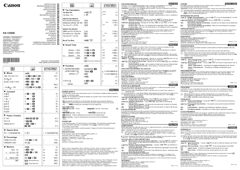 Página 1 del manual Manual de usuario Canon KS-125KB