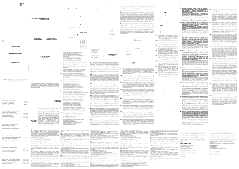 Page n°1 - Manuel utilisateur Claber Tempo Logic 8483