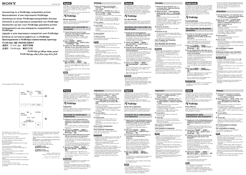 Page n°1 - Guide d'installation Sony DCR-PC330