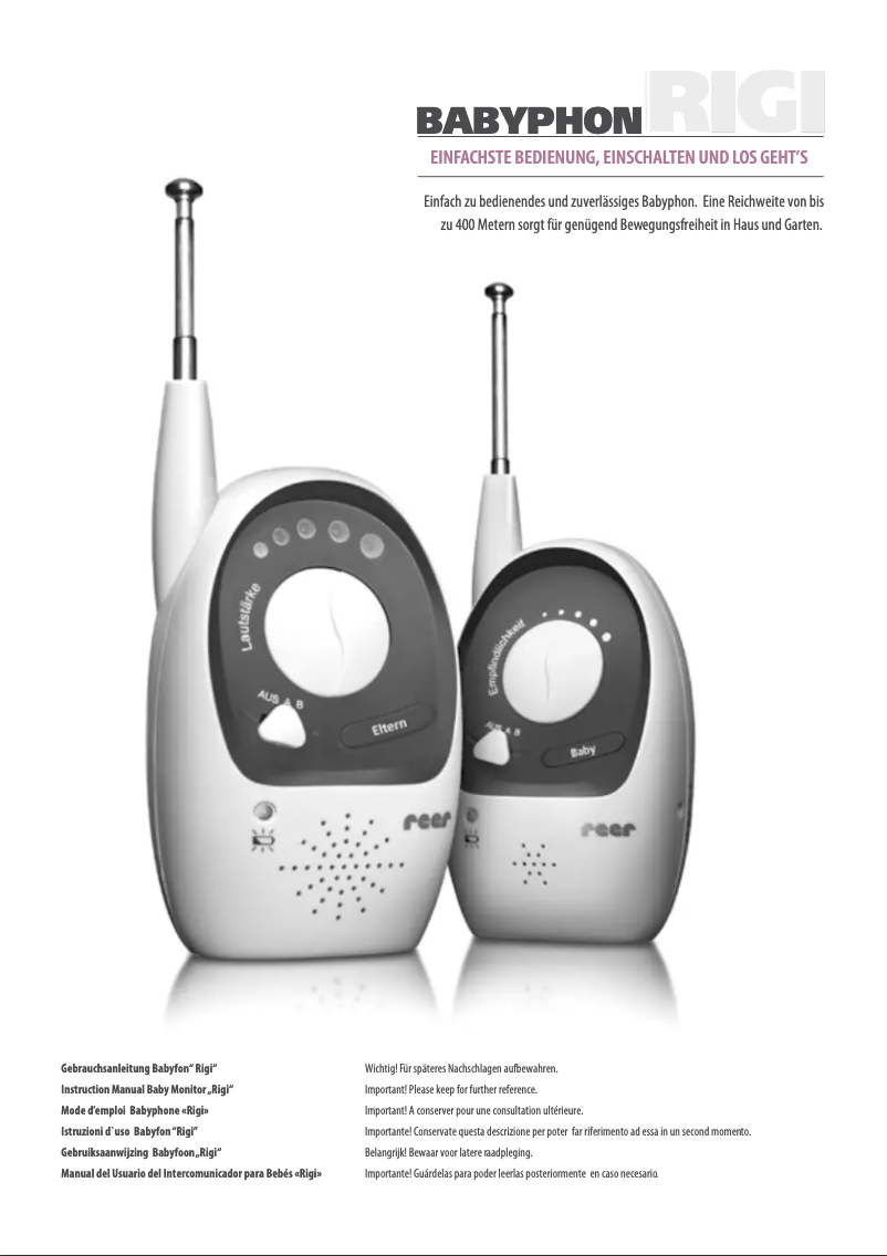 Imagen de la primera página del manual del dispositivo Rigi