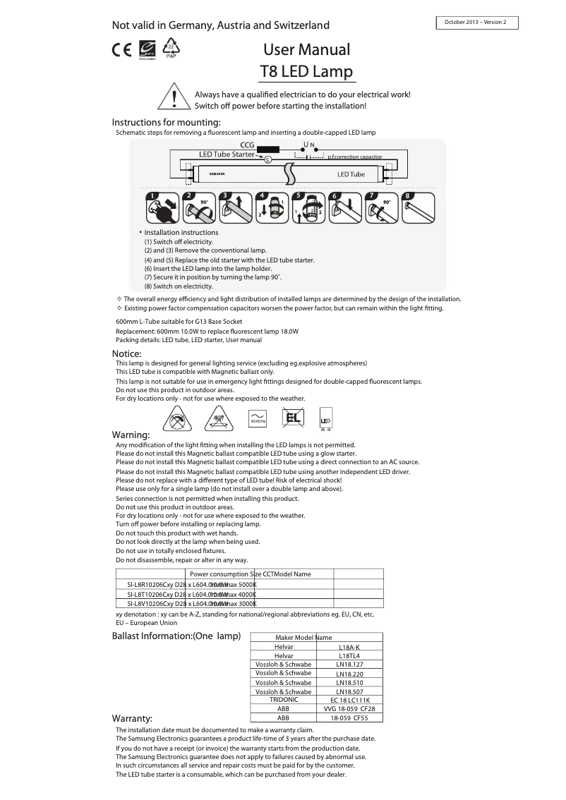 Page 1 de la notice Manuel utilisateur Samsung SI-L8V10206CEU
