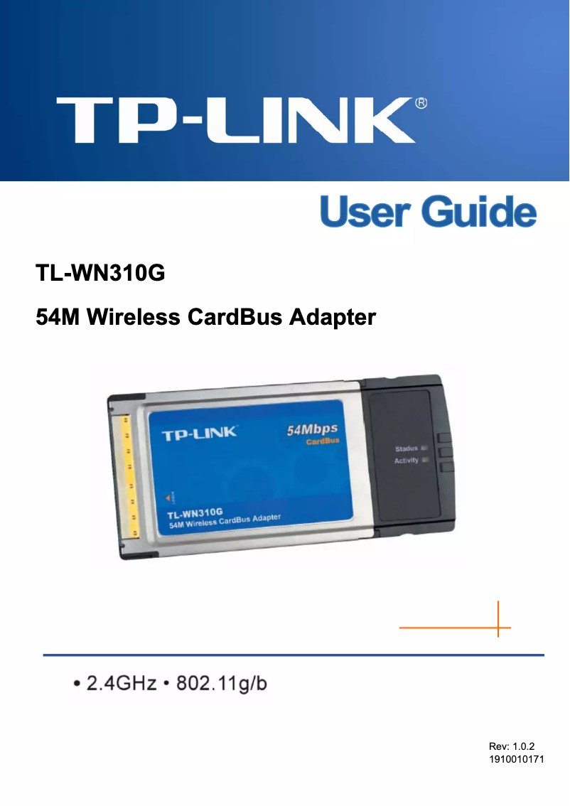 Page n°1 - Manuel utilisateur TP-Link TL-WN310G