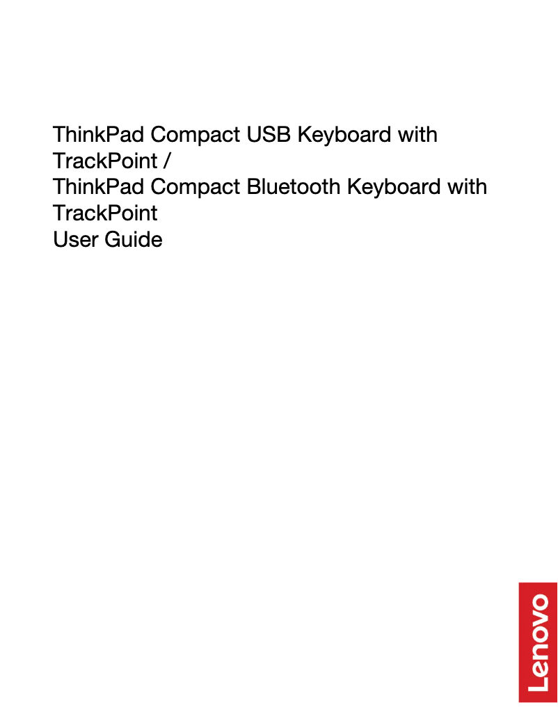 Página 1 del manual Manual de usuario Lenovo ThinkPad Compact Bluetooth Keyboard with TrackPoint