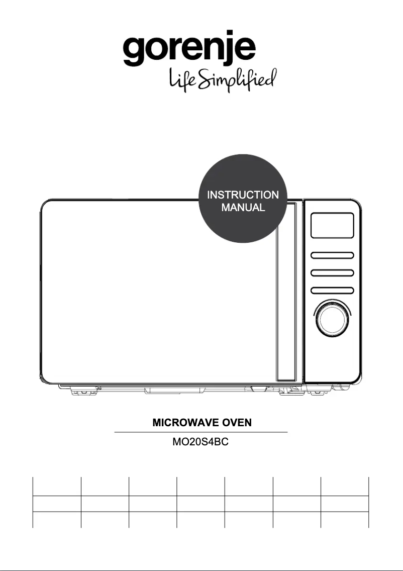 Image de la première page du manuel de l'appareil MO20S4BC