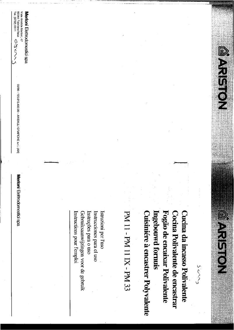 Page n°1 - Manuel utilisateur Ariston Thermo PM 33