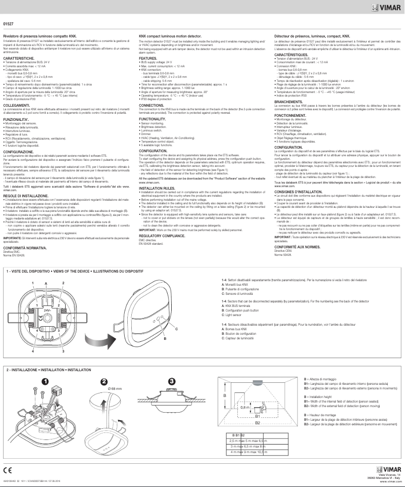 Page 1 de la notice Instructions / montage Vimar 01527