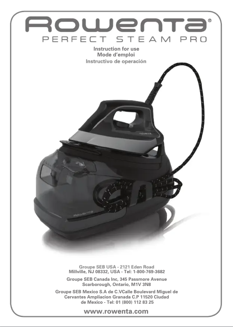 Image de la première page du manuel de l'appareil Perfect Steam Pro DG8624