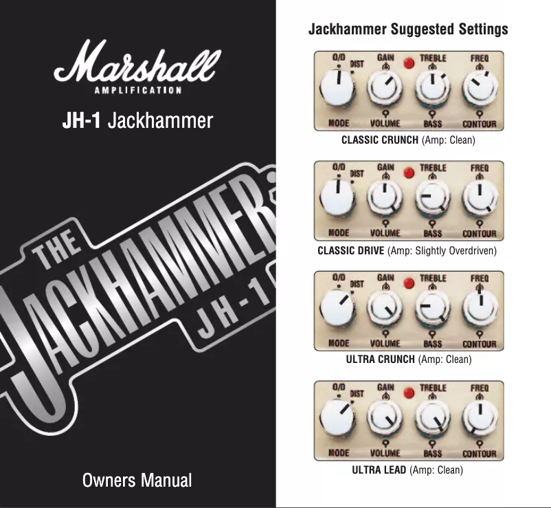 Page 1 de la notice Manuel utilisateur Marshall JH-1 Jackhammer