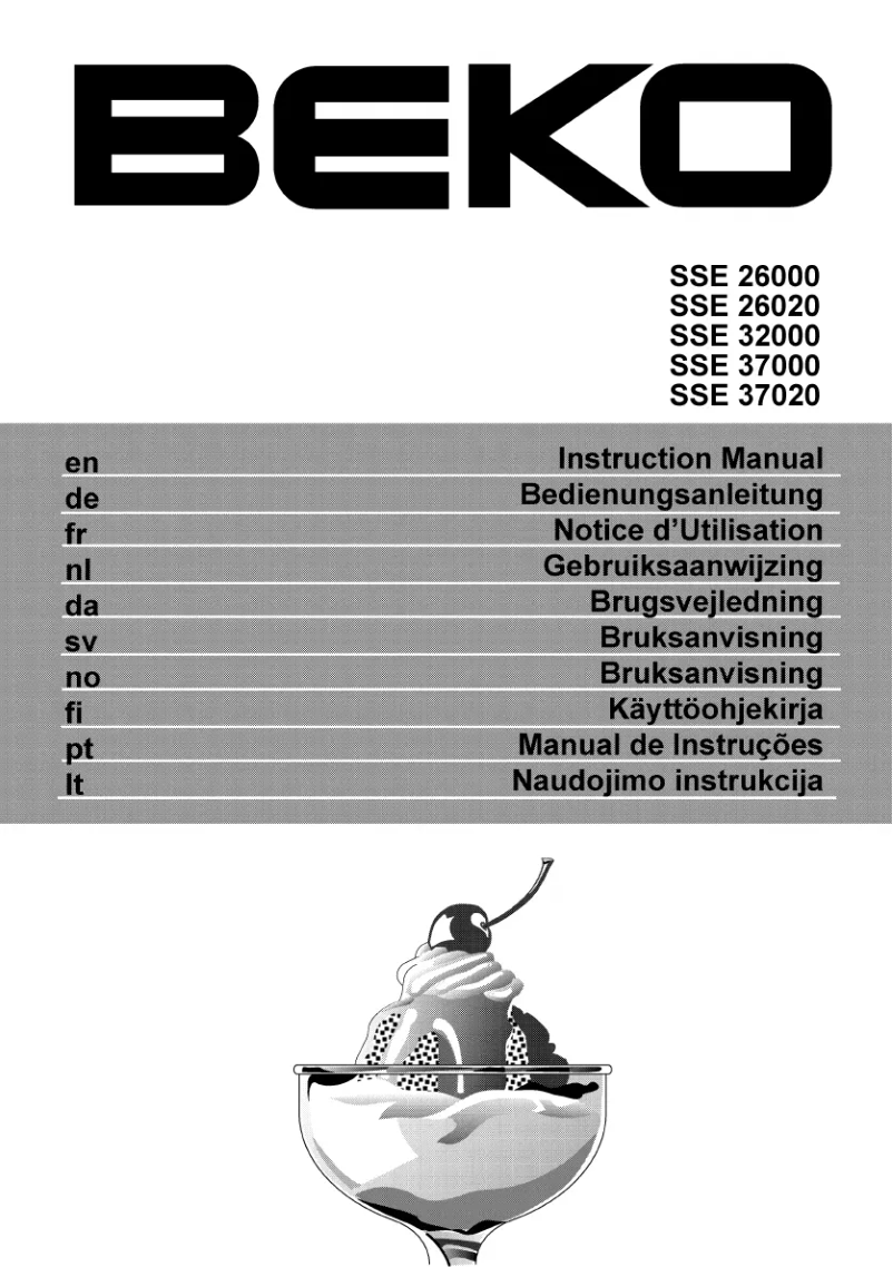 Page n°1 - Manuel utilisateur Beko SSE 37020