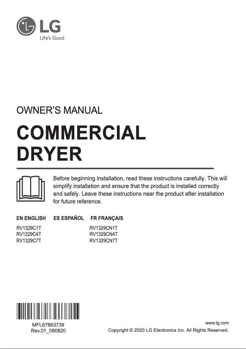Page n°1 - Manuel utilisateur LG RV1329C4T