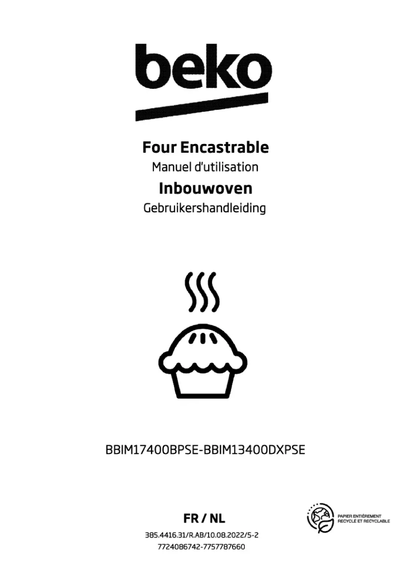 Page 1 de la notice Manuel utilisateur Beko BBIM13400DXPSE