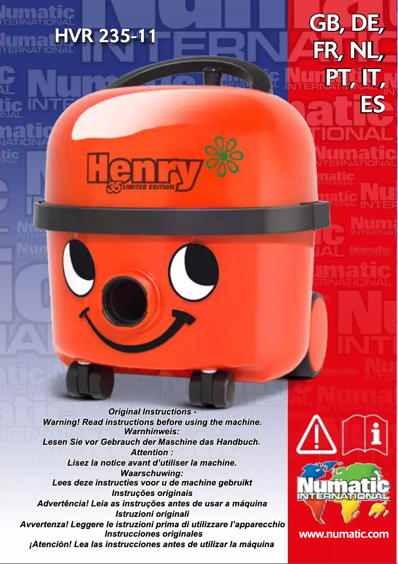 Page 1 de la notice Manuel utilisateur Numatic HRV-235 Henry 35 Limited Edition Kit AST1