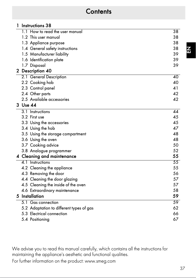 Page n°1 - Manuel utilisateur Smeg CC9GAX