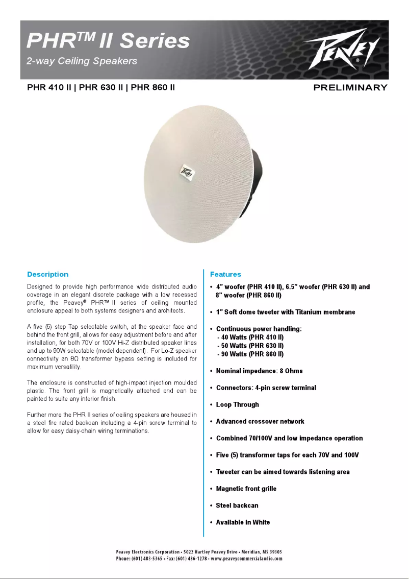 Image de la première page du manuel de l'appareil PHR 410 II