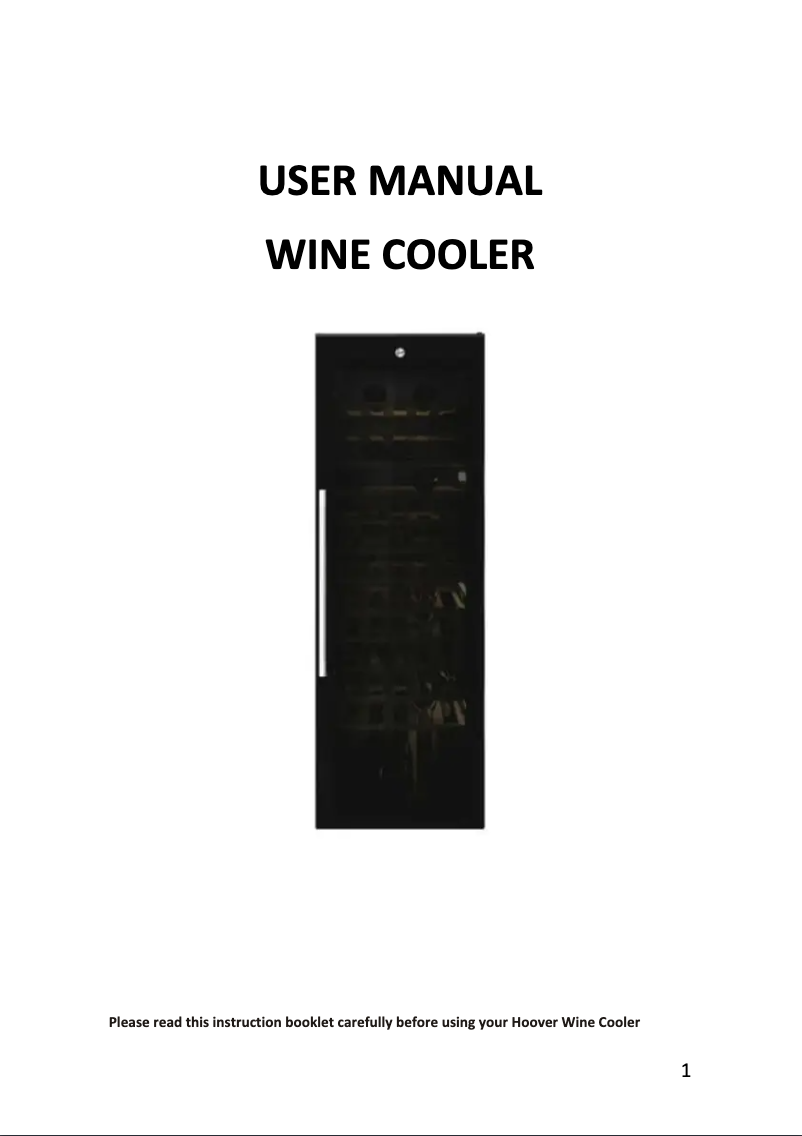 Page n°1 - Manuel utilisateur Hoover HWC 200 EELW/NF