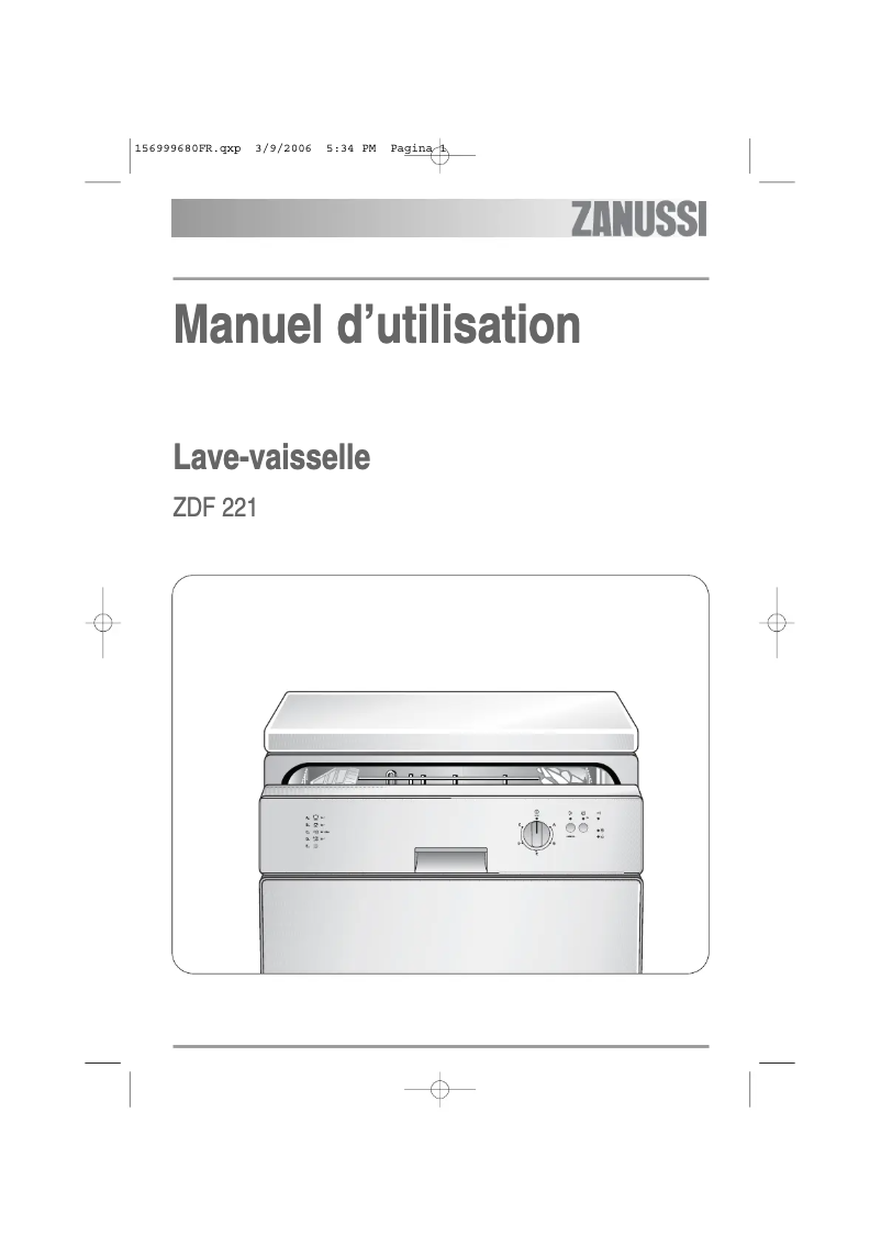 Image de la première page du manuel de l'appareil ZDF221