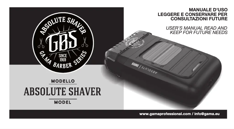 Page 1 de la notice Manuel utilisateur GA.MA GBS Absolute Shaver