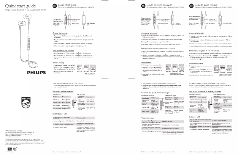 Imagen de la primera página del manual del dispositivo SHB5850