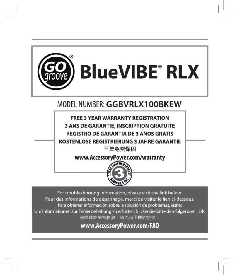 Image de la première page du manuel de l'appareil BlueVIBE RLX