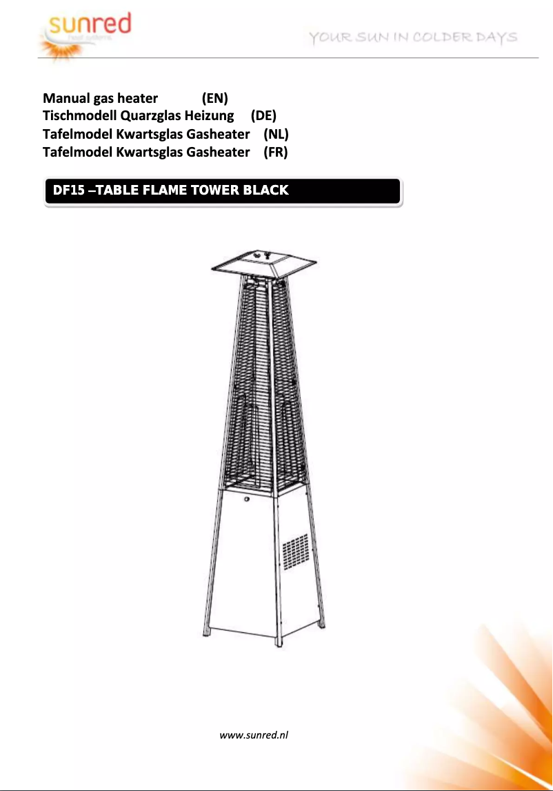 Page n°1 - Manuel utilisateur SunRed Flame Tower