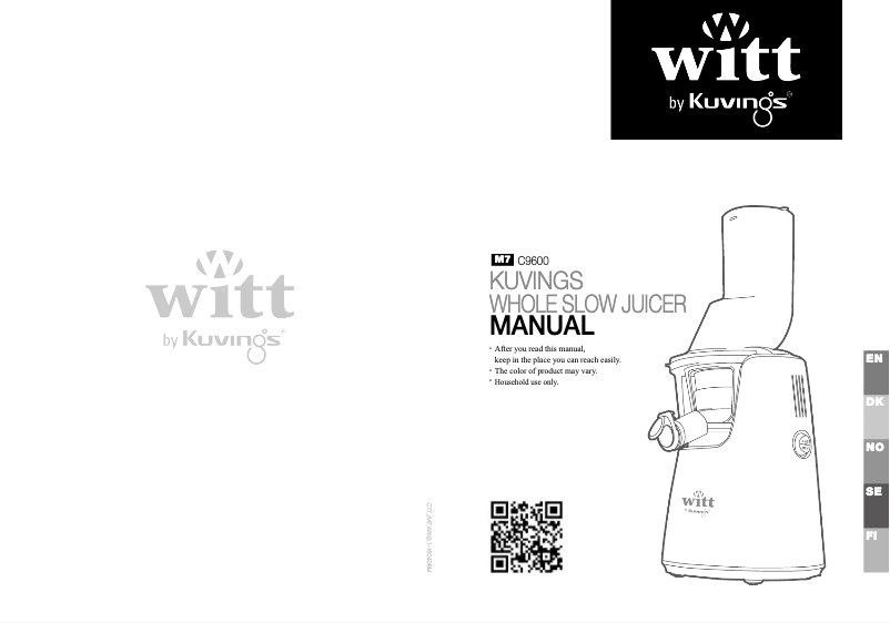 Page 1 de la notice Manuel utilisateur Witt C9620