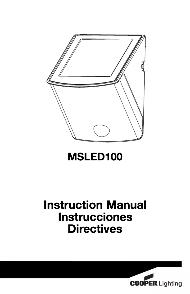 Page 1 de la notice Manuel utilisateur Cooper Lighting MSLED100