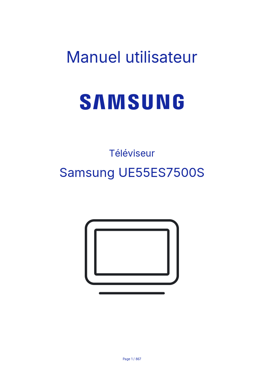 Page n°1 - Manuel utilisateur Samsung UE55ES7500S