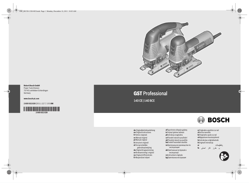 Image de la première page du manuel de l'appareil GST 140 CE