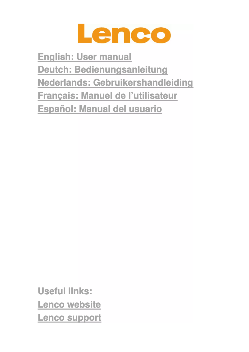 Página 1 del manual Manual de usuario Lenco TAB-1022