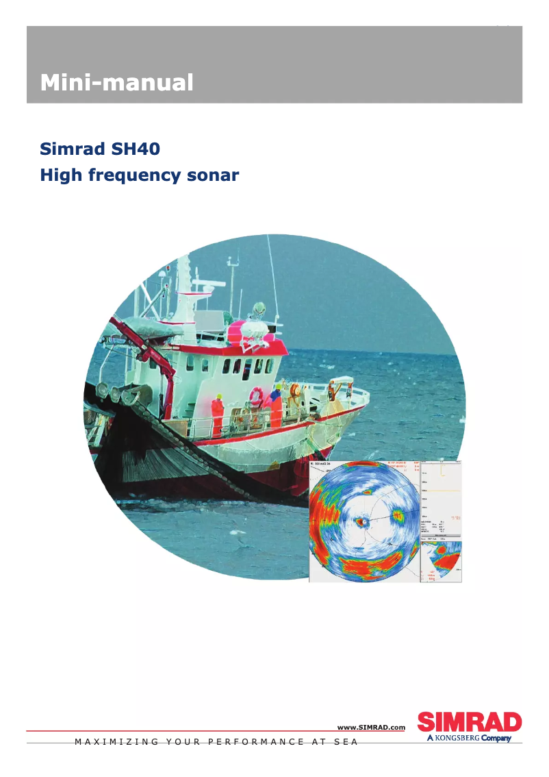Page 1 de la notice Manuel utilisateur Simrad SH40