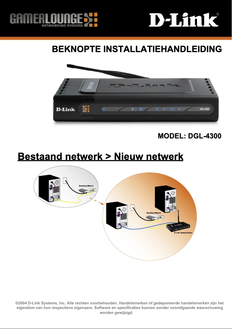 Image de la première page du manuel de l'appareil DGL-4300 QIG