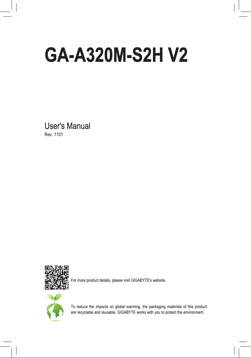 Image de la première page du manuel de l'appareil GA-A320M-S2H V2