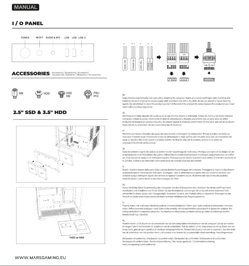 Page 1 de la notice Manuel utilisateur Mars Gaming MC-3TCORE