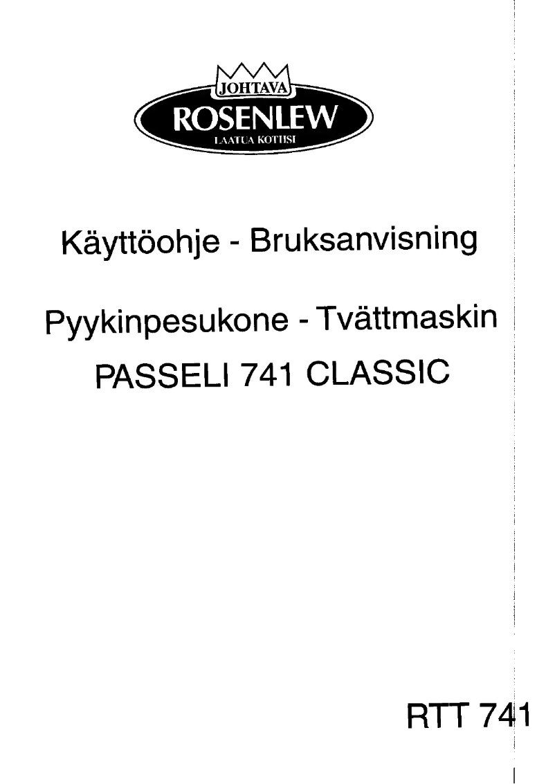 Page n°1 - Manuel utilisateur Rosenlew RTT741