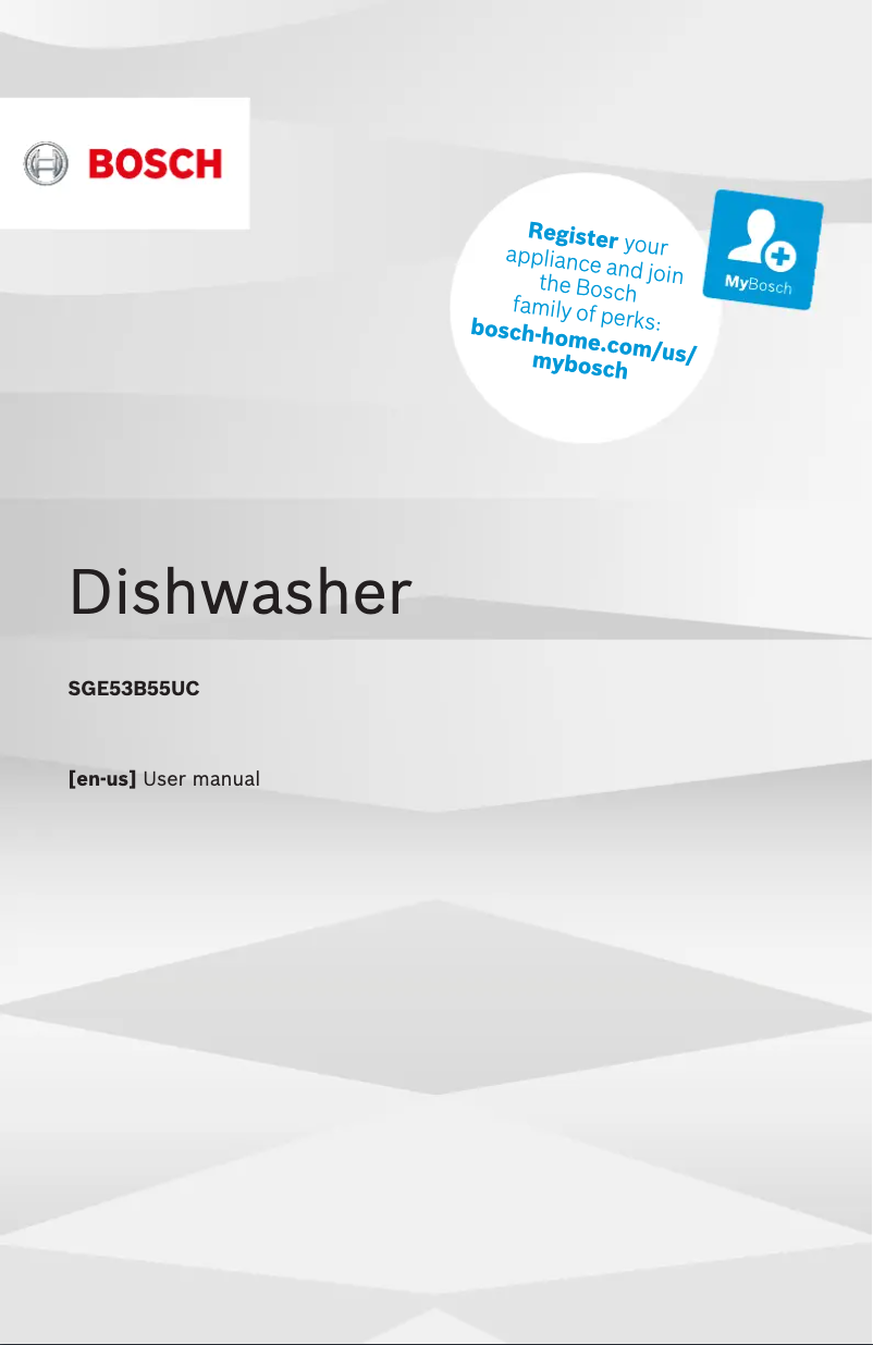 Page n°1 - Manuel utilisateur Bosch SGE53B55UC