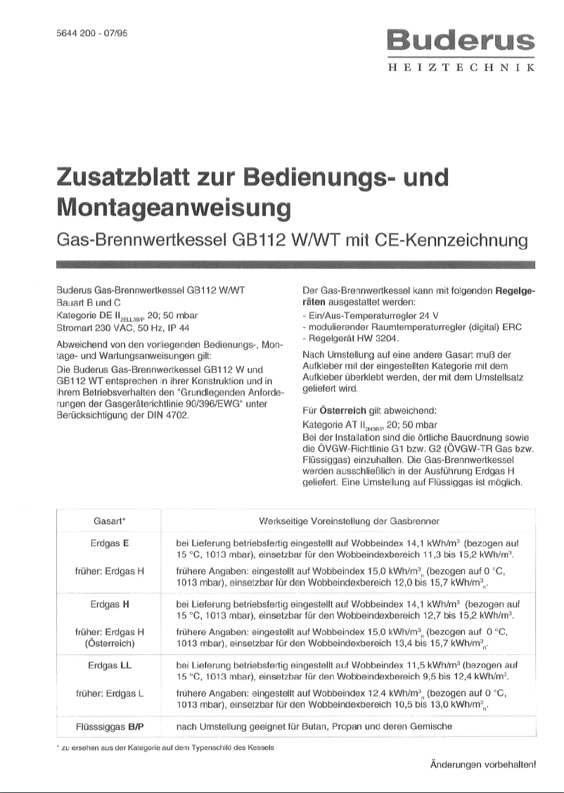 Image de la première page du manuel de l'appareil GB112 WT