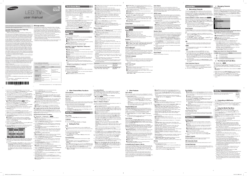 Image de la première page du manuel de l'appareil UN39FH5000F