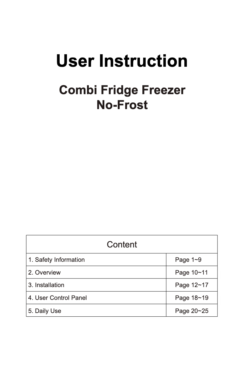 Page 1 de la notice Manuel utilisateur Candy CCH1T518FWK