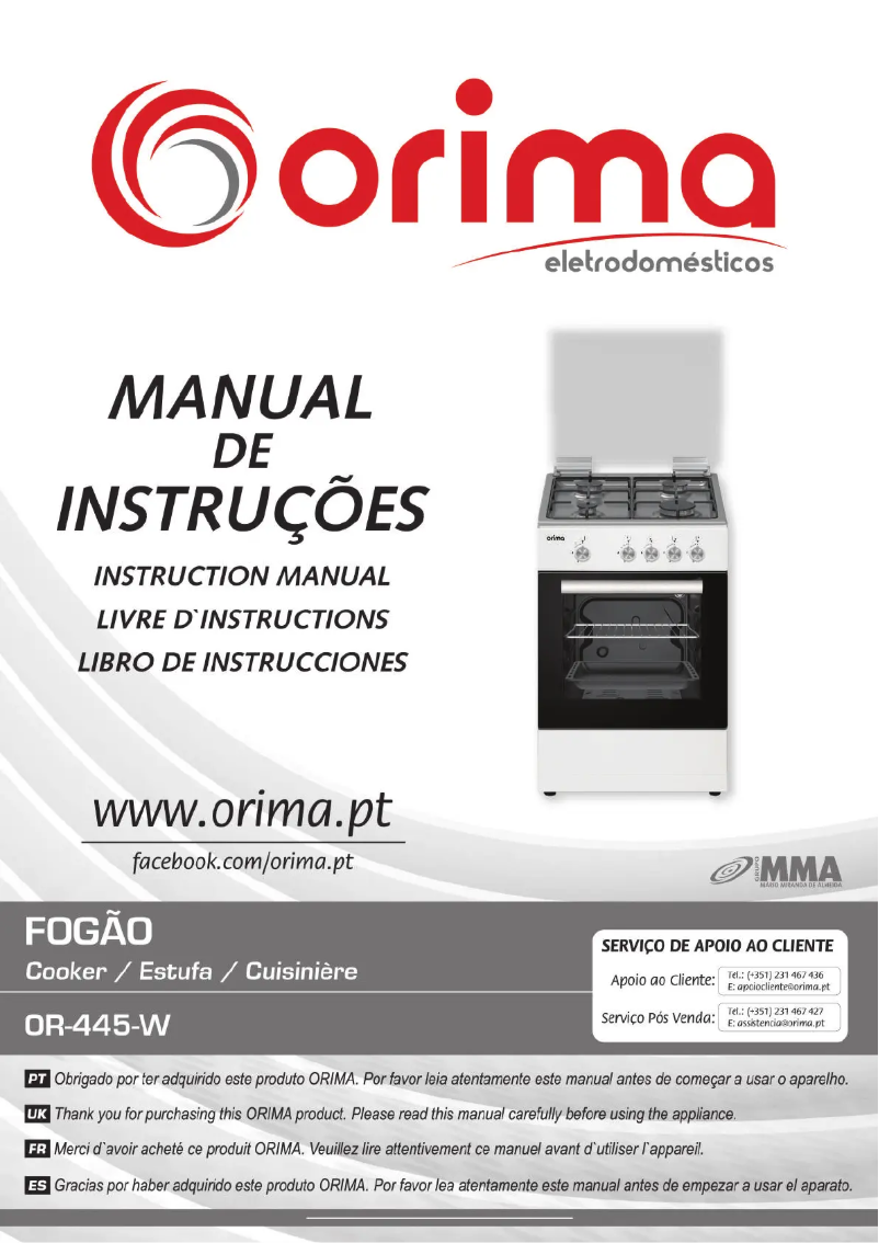 Page 1 de la notice Manuel utilisateur Orima OR-445-W
