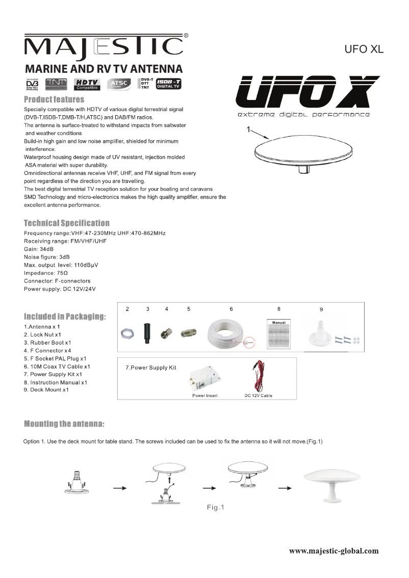 Image de la première page du manuel de l'appareil UFO XL