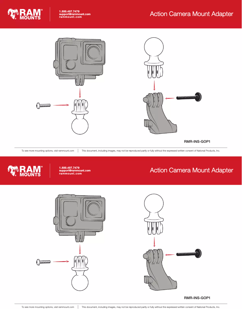 Page 1 de la notice Manuel utilisateur RAM Mount RAM-B-400-A-GOP1U