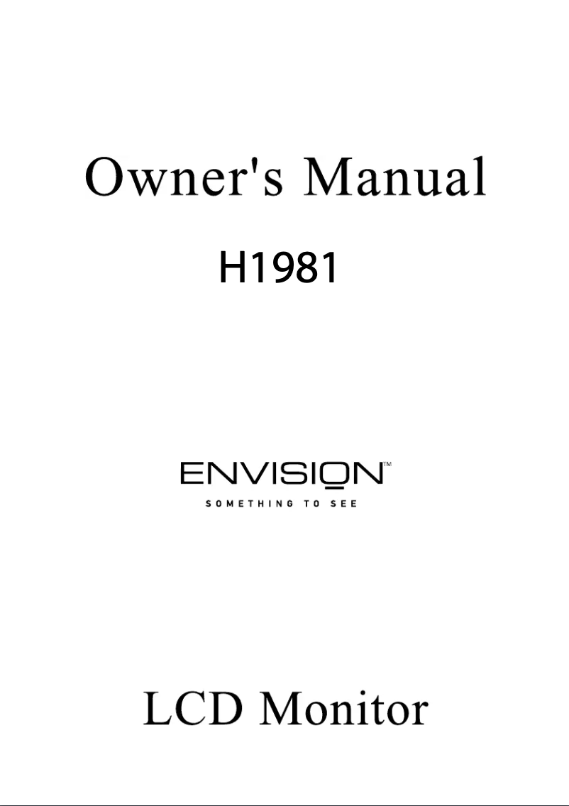 Page n°1 - Manuel utilisateur AOC H198