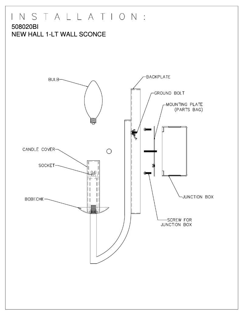 Page 1 de la notice Manuel utilisateur Kalco Newhall 508020BI