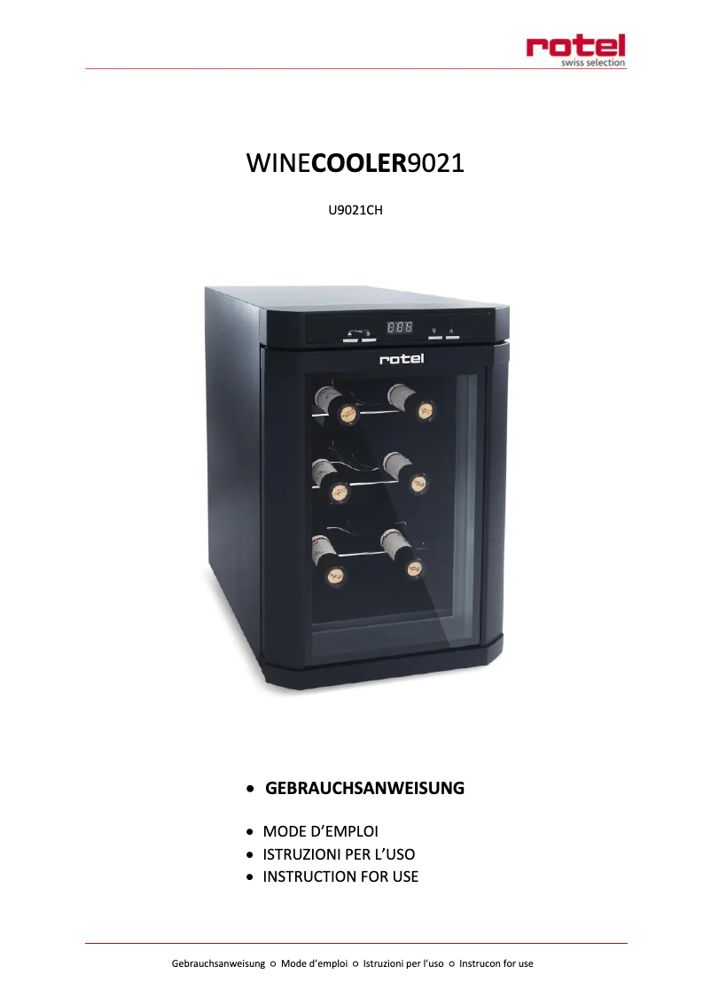 Page 1 de la notice Manuel utilisateur Rotel U 90.2CH1