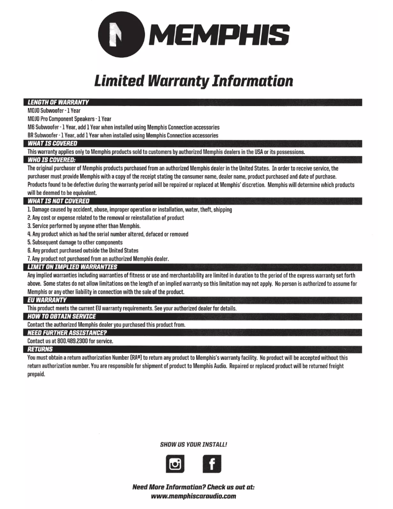 Page 1 de la notice Manuel utilisateur Memphis Audio 15-M610D4