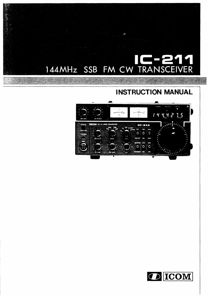 Page n°1 - Manuel utilisateur ICOM IC-211